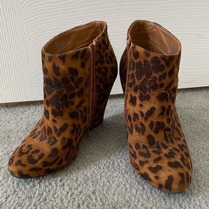 Leopard print booties